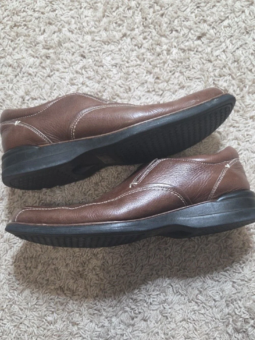 Johnston & Murphy 9M Brown Leather Casual Slip-On Loafers